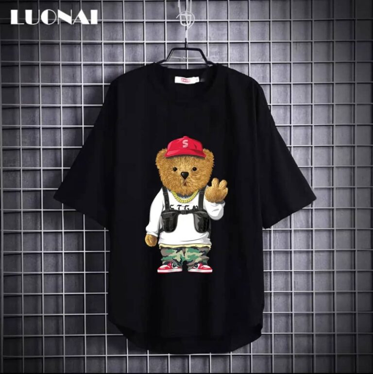 تیشرت طرح دار خرسی