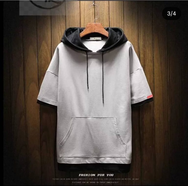 تیشرت آستین کوتاه کلاه دار