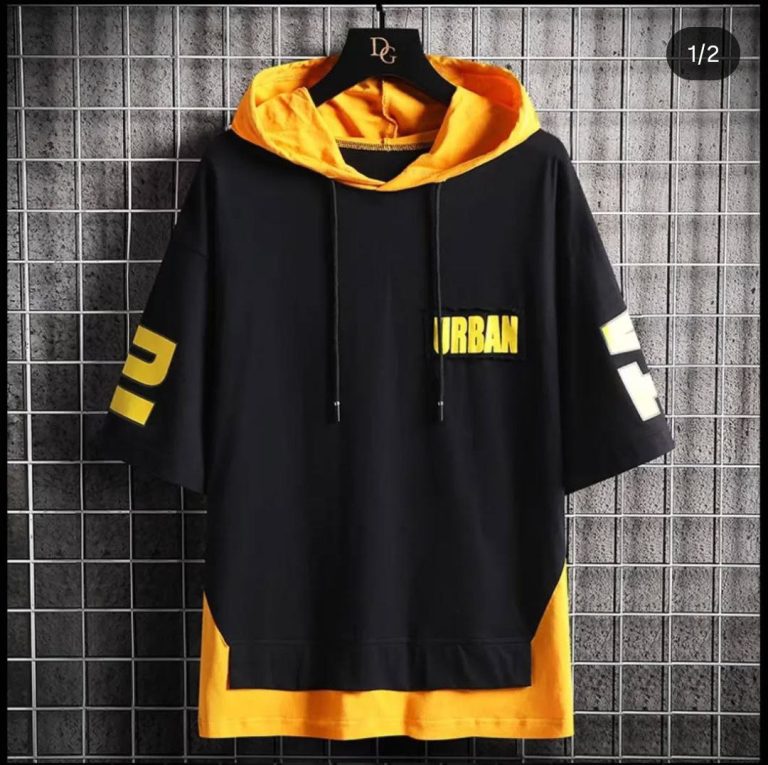 تیشرت آستین کوتاه کلاه دار لش