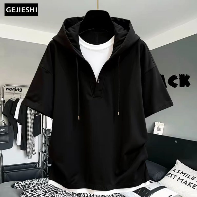 تیشرت کلاهدار پنبه